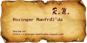 Rozinger Manfréda névjegykártya